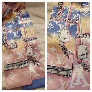 100% Silk Pastel Twilly, Hairtie-SET OF 2